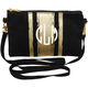 Personalized Black Canvas Crossbody Clutch With Gold Stripes Image 2 of 4